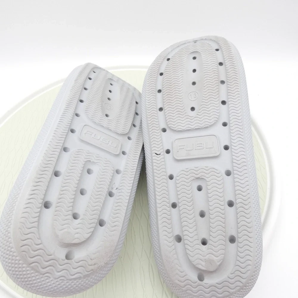 Fubu Plush Comfort Mens US 13 Slide Sandals Light Gray Slip On Open Toe Casual - Picture 7 of 8
